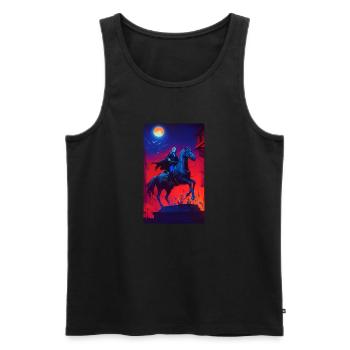 Le Night Rider - Débardeur bio Premium Homme - noir - Devant - AI Model Male 178 light (178cm)