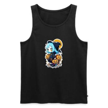 halloween - sorciere manga - Débardeur bio Premium Homme - noir - Devant - AI Model Male 178 light (178cm)