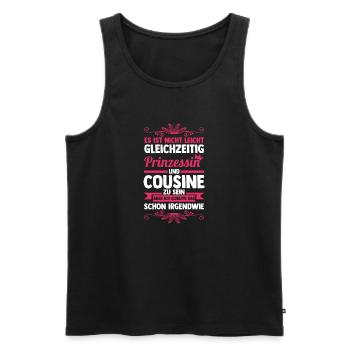 Cousinen Cousine - Männer Premium Bio Tank Top - Schwarz - Vorne - AI Model Male 178 light (178cm)