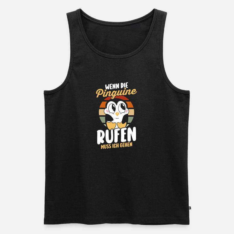 Pinguin - Männer Premium Bio Tank Top - Schwarz