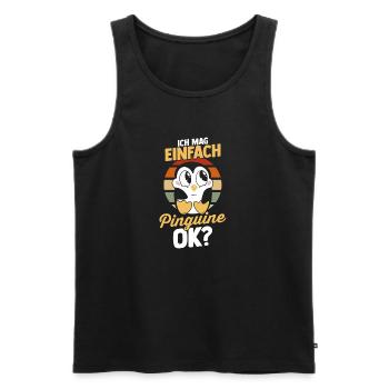 Pinguin - Männer Premium Bio Tank Top - Schwarz - Vorne - Michal (187cm)