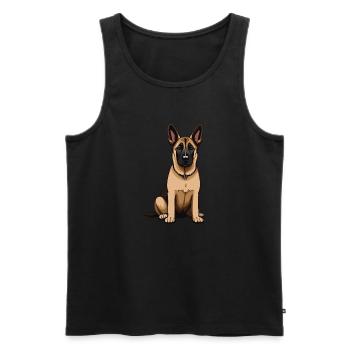 Malinois Baby - Belgian Shepherd - Men's Premium Organic Tank Top - black - Front - AI Model Male 178 light (178cm)