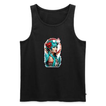 Indische Prinzessin - Aztek - Männer Premium Bio Tank Top - Schwarz - Vorne - AI Model Male 178 light (178cm)