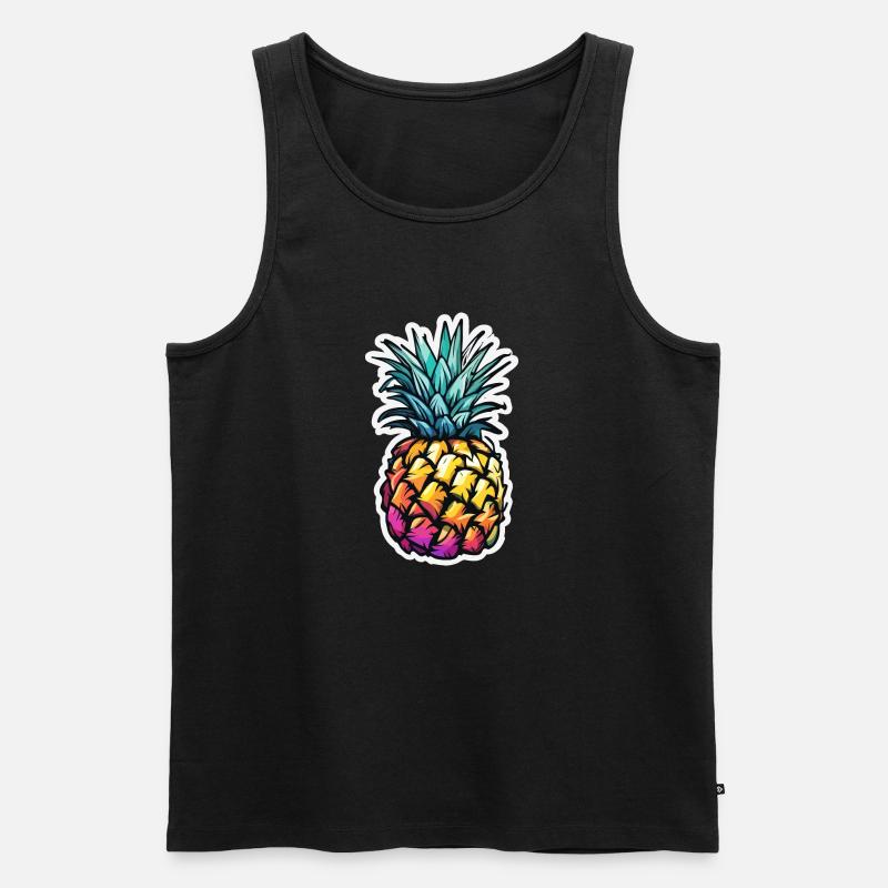 Fruit / Pineapple / Exotic / Tropical / Vitamins - Men's Premium Organic Tank Top - black