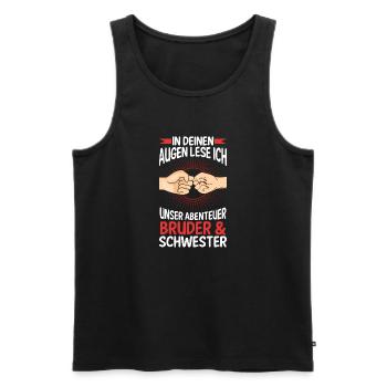 Geschwister Bruder und Schwester - Männer Premium Bio Tank Top - Schwarz - Vorne - AI Model Male 178 light (178cm)