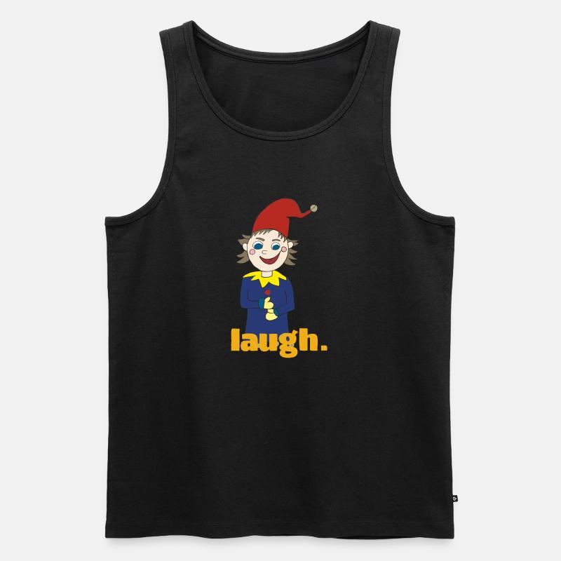 kasper laugh - Männer Premium Bio Tank Top - Schwarz