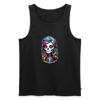 Halloween - Rock & Regenbogen - Männer Premium Bio Tank Top - Schwarz - Vorne - Michal (187cm)