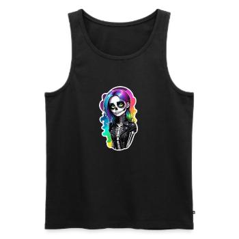 Halloween - Rock & Regenbogen - Männer Premium Bio Tank Top - Schwarz - Vorne - Michal (187cm)