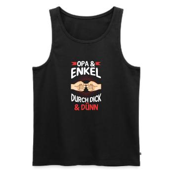 Großvater Opa und Enkel - Männer Premium Bio Tank Top - Schwarz - Vorne - Michal (187cm)