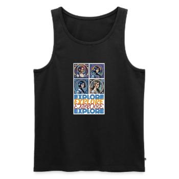 Explore beyond the Limits - Men's Premium Organic Tank Top - black - Front - AI Model Male 178 light (178cm)