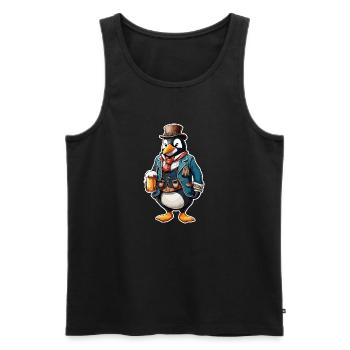 Lederhosen / Animal / Traditional costume / Tradition / Penguin - Men's Premium Organic Tank Top - black - Front - AI Model Male 178 light (178cm)