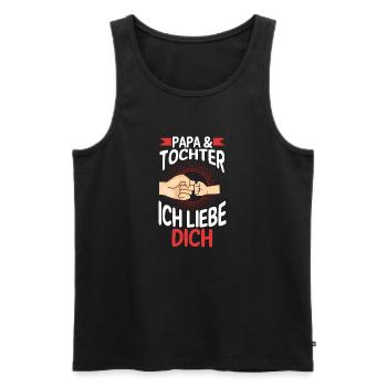 Papa Tochter Vater Familie Geschenk - Männer Premium Bio Tank Top - Schwarz - Vorne - Michal (187cm)