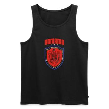 Rumänien Bukarest Balkan Reise Urlaub Spruch - Männer Premium Bio Tank Top - Schwarz - Vorne - AI Model Male 178 light (178cm)