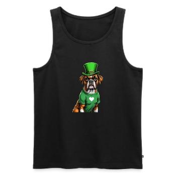 Boxer chien Saint-Patrick je chapeau vert irlandais St - Débardeur bio Premium Homme - noir - Devant - Michal (187cm)