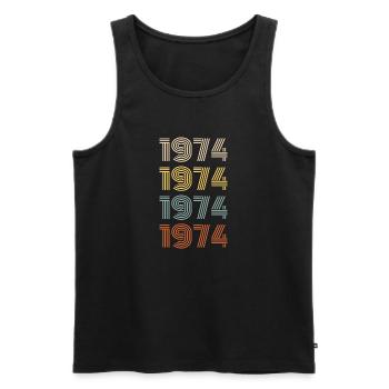 BORN IN 1974 Birthday Present for women and men - Men's Premium Organic Tank Top - black - Front - AI Model Male 178 light (178cm)