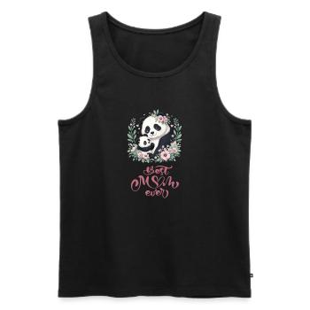 Best Mom Ever Panda Lover Floral Wreath I Mom - Männer Premium Bio Tank Top - Schwarz - Vorne - Michal (187cm)