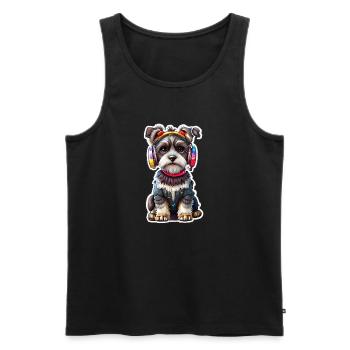 Cooler chilliger Hund - Männer Premium Bio Tank Top - Schwarz - Vorne - AI Model Male 178 light (178cm)