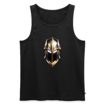 Gold Knight's Helmet - Men's Premium Organic Tank Top - black - Front - AI Model Male 178 light (178cm)