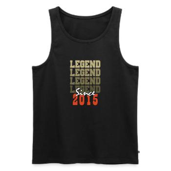 Vintage-Geschenk zum 9. Jahrestag, geboren vor einem Monat im Jahr 2015 - Männer Premium Bio Tank Top - Schwarz - Vorne - Michal (187cm)