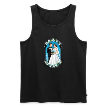 just married - pour mariage - Débardeur bio Premium Homme - noir - Devant - Michal (187cm)