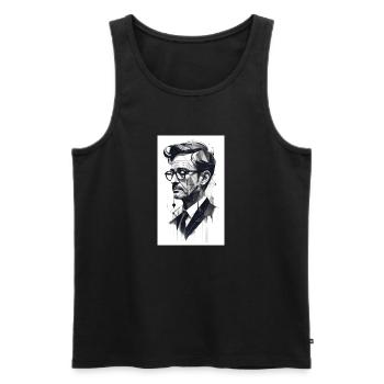 Abstract man - Men's Premium Organic Tank Top - black - Front - AI Model Male 178 light (178cm)