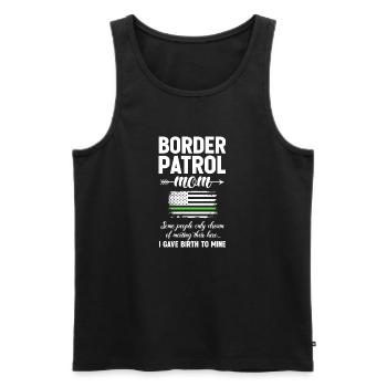 Maman de la patrouille frontalière dont certaines personnes ne font que rêver - Débardeur bio Premium Homme - noir - Devant - AI Model Male 178 light (178cm)