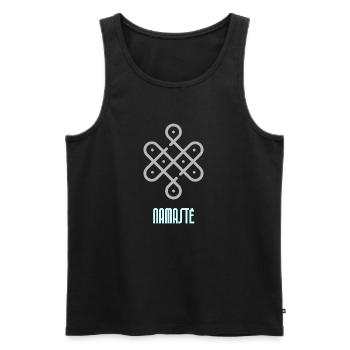 Amateurs de Namasté Yoga - Débardeur bio Premium Homme - noir - Devant - Michal (187cm)