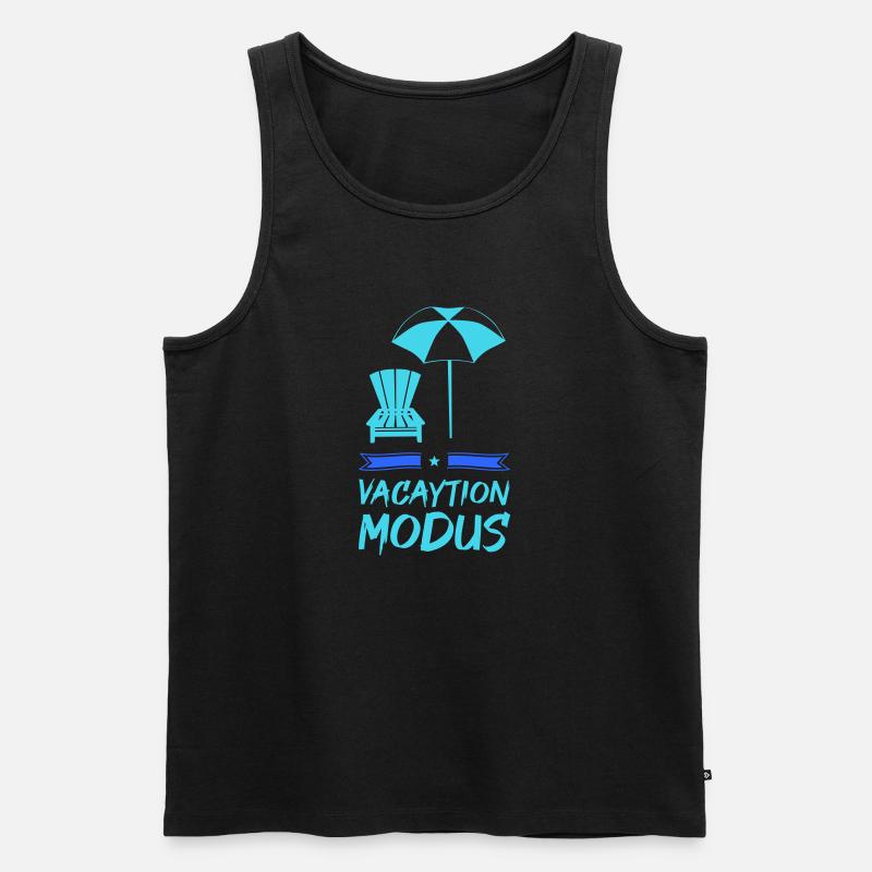 vacation modus - Männer Premium Bio Tank Top - Schwarz