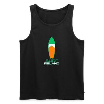 Surf Ireland - Irish Surfboard - Men's Premium Organic Tank Top - black - Front - AI Model Male 178 light (178cm)