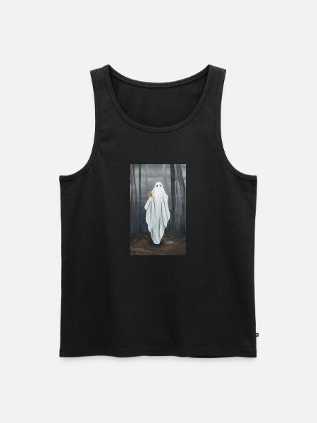 Gespenst mit Blümchen - Männer Premium Bio Tank Top - Schwarz