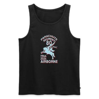 Pegasus Arnhem Oosterbeek Fallschirmjägerregiment 80. - Männer Premium Bio Tank Top - Schwarz - Vorne - AI Model Male 178 light (178cm)