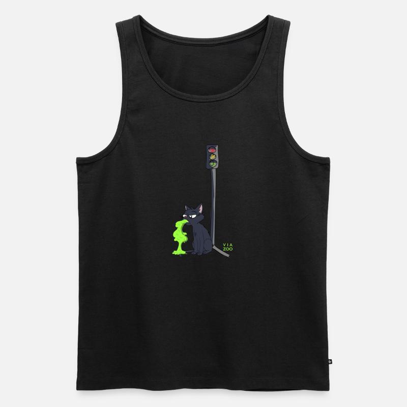 Sick Cat Viazoo - Männer Premium Bio Tank Top - Schwarz
