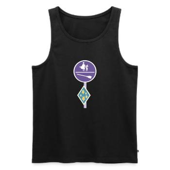 Street sign of a magical world - Men's Premium Organic Tank Top - black - Front - AI Model Male 178 light (178cm)