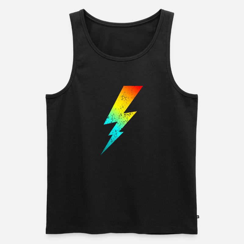 80s bolt lighting classic - Männer Premium Bio Tank Top - Schwarz