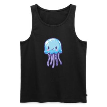 Qualle - Männer Premium Bio Tank Top - Schwarz - Vorne - AI Model Male 178 light (178cm)