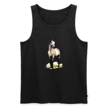 Horse Riding Horse Horse Stable Wild Horses - Men's Premium Organic Tank Top - black - Front - AI Model Male 178 light (178cm)