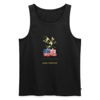 US-Veteran und stolz - Männer Premium Bio Tank Top - Schwarz - Vorne - AI Model Male 178 light (178cm)
