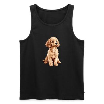 Caniche - Débardeur bio Premium Homme - noir - Devant - Michal (187cm)