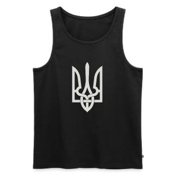 Ukrainian Trident Emblem Artwork - Débardeur bio Premium Homme - noir - Devant - AI Model Male 178 light (178cm)