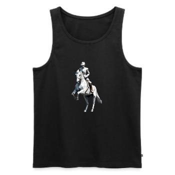 Cavalier Low Poly - Ballet Design - Débardeur bio Premium Homme - noir - Devant - Michal (187cm)