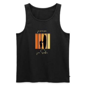 je epux pas j'ai Surfer - Débardeur bio Premium Homme - noir - Devant - Michal (187cm)