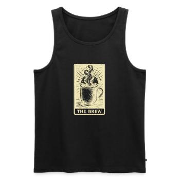 Mystische Tarot-Kaffee-Karte – Das Gebräu - Männer Premium Bio Tank Top - Schwarz - Vorne - Michal (187cm)