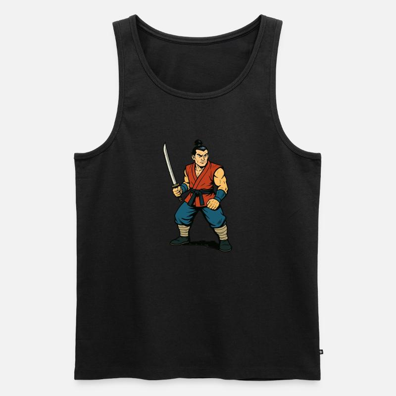 japan krieger samurai - Männer Premium Bio Tank Top - Schwarz