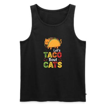 Let's Taco Bout Cats Catlover - Men's Premium Organic Tank Top - black - Front - AI Model Male 178 light (178cm)