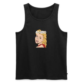 Pin-Up Girl / Rockabilly / 50s: So Retro - Männer Premium Bio Tank Top - Schwarz - Vorne - AI Model Male 178 light (178cm)
