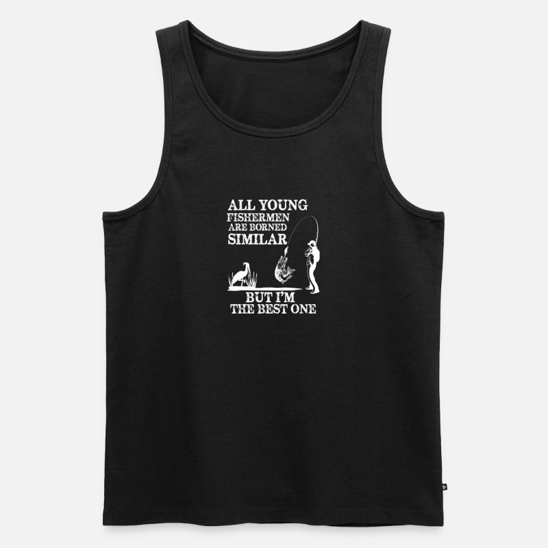 FISHING - Männer Premium Bio Tank Top - Schwarz