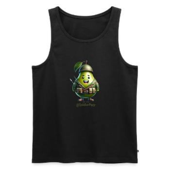 @SoldierPear - Men's Premium Organic Tank Top - black - Front - AI Model Male 178 light (178cm)