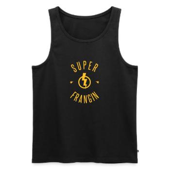 SUPER FRANGIN - Débardeur bio Premium Homme - noir - Devant - Michal (187cm)