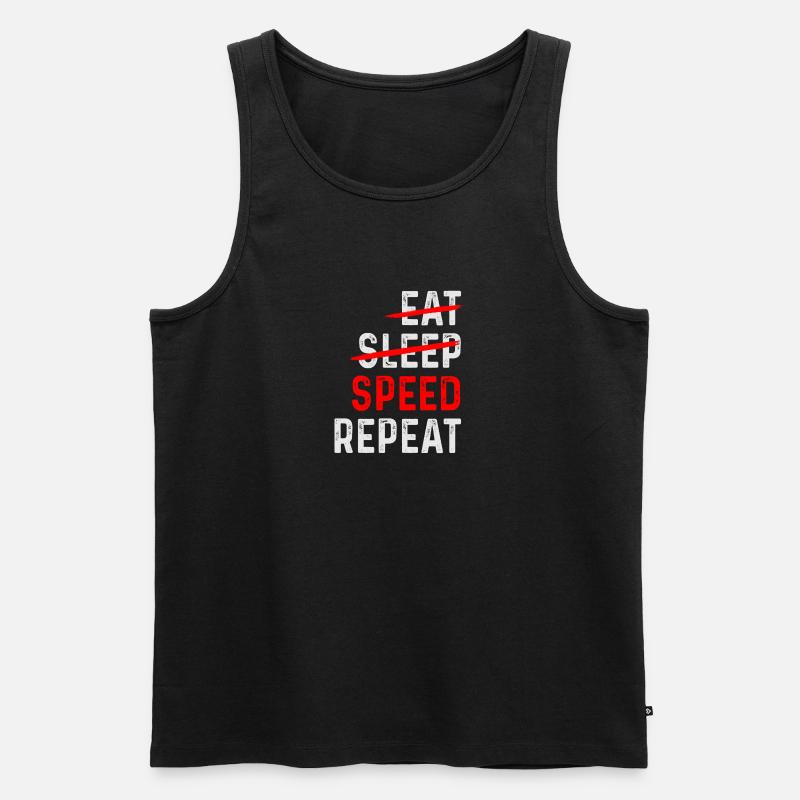 SPEED REPEAT - Männer Premium Bio Tank Top - Schwarz