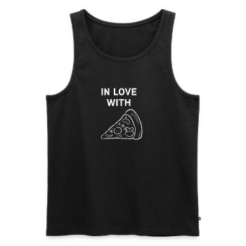 Pizza Love Love Gift - Men's Premium Organic Tank Top - black - Front - AI Model Male 178 light (178cm)